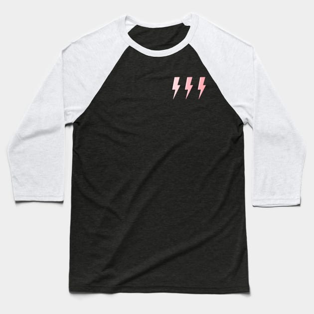 Pink lightning bolts Baseball T-Shirt by kxtelyng